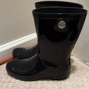UGG Glossy Black Waterproof Boots